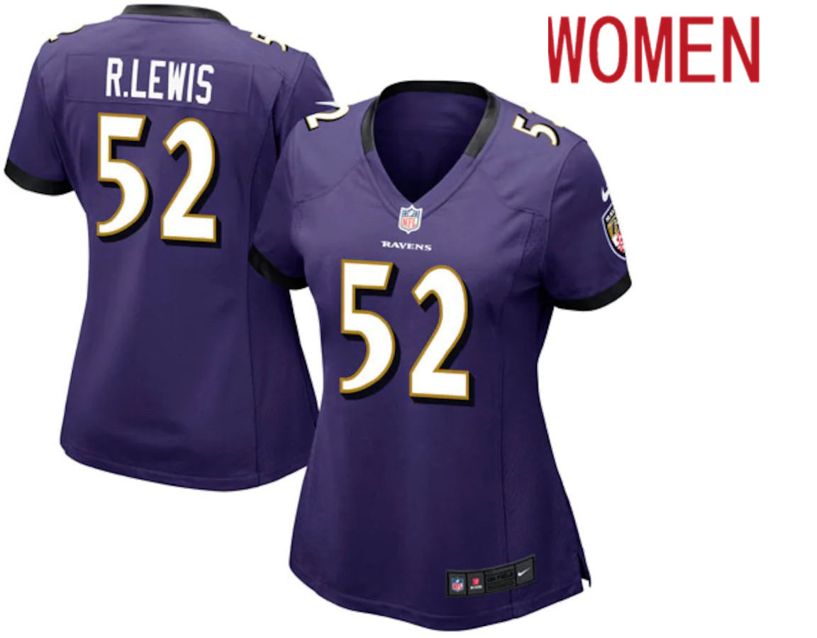 Women Baltimore Ravens 52 Ray Lewis Nike Purple Game NFL Jersey